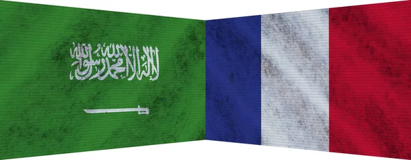 France Arabie Saoudite Deux Drapeaux Ensemble Illustration — Photo