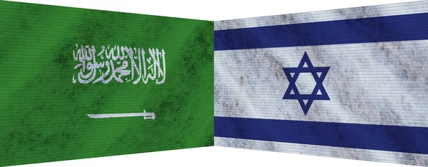 Israël Arabie Saoudite Deux Drapeaux Ensemble Illustration — Photo