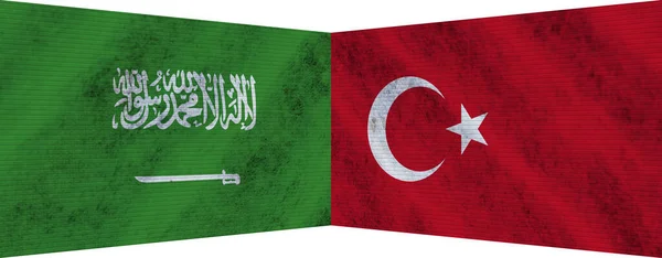 Turquía Arabia Saudita Dos Banderas Juntas Ilustración —  Fotos de Stock