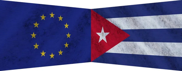 Kuba Und Die Europäische Union Zwei Flaggen Zusammen Illustration — Stockfoto