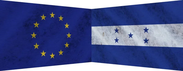 Honduras European Union Two Flag Together Illustration — Stock Photo, Image
