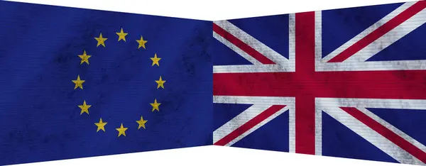 United Kingdom European Union Two Flag Together Illustration — Stock fotografie