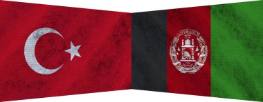 Afganistan ve Türkiye 'de İki Bayrak Birlikte 3D Görüntü