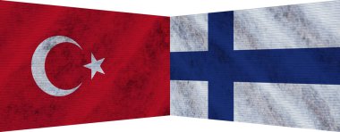 Finlandiya ve Türkiye 'de İki Bayrak Birlikte 3D Görüntü