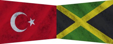 Jamaika ve Türkiye 'de İki Bayrak Birlikte 3D Görüntü