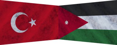 Ürdün ve Türkiye 'de İki Bayrak Birlikte 3D Görüntü