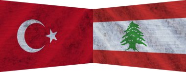 Lübnan ve Türkiye 'de İki Bayrak Birlikte 3D Görüntü