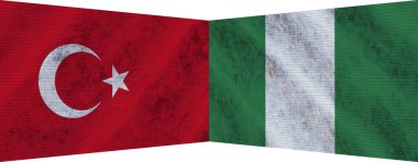 Nijerya ve Türkiye 'de İki Bayrak Birlikte 3D Görüntü