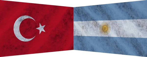 Αργεντινή Και Τουρκία Δύο Σημαίες Μαζί Εικονογράφηση — Φωτογραφία Αρχείου