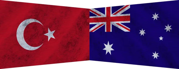 Ausztrália Törökország Török Két Zászló Együtt Illusztráció — Stock Fotó