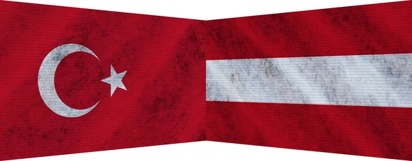 Ausztria Törökország Török Két Zászló Együtt Illusztráció — Stock Fotó