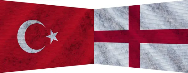 イギリスとトルコの二つの旗3Dイラスト — ストック写真
