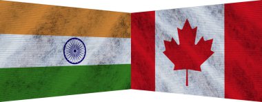 Kanada ve Hindistan İki Bayrak Birlikte 3D Görüntü