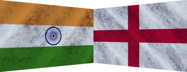 İngiltere ve Hindistan İki Bayrak Birlikte 3D Görüntü