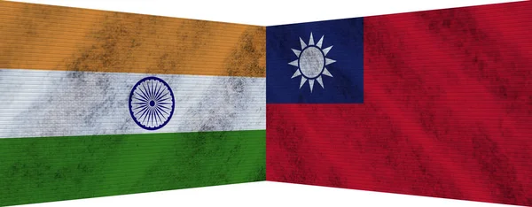 Taiwan India Indian Two Flag Together Illustration — Stock Photo, Image