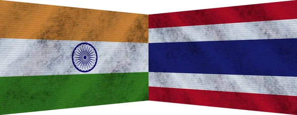 Thailand India Indiase Twee Vlag Samen Illustratie — Stockfoto