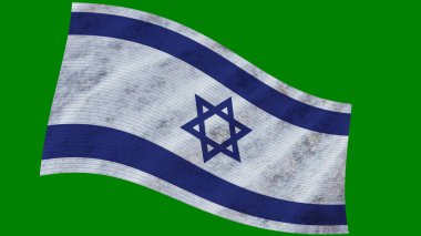 İsrail Dalgalı Kumaş Bayrağı 3D Görüntü