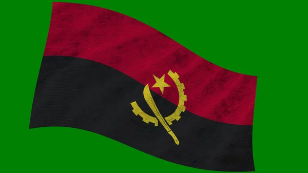 Angola Wavy Stof Vlag Illustratie — Stockfoto