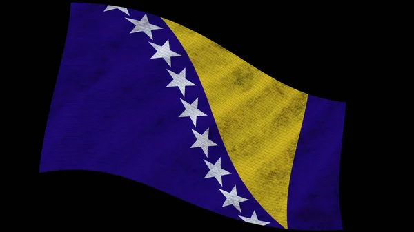 Bosnien Och Hercegovina Vågiga Tygflagga Illustration — Stockfoto