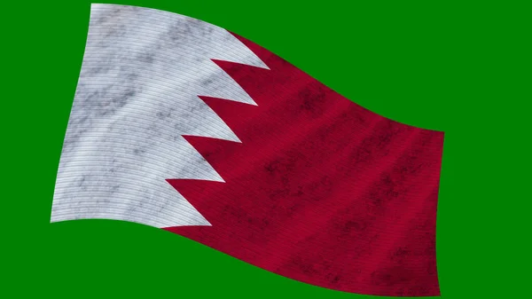 Bahrain Wavy Fabric Flag Illustration — стокове фото