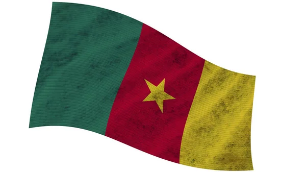 Kamerun Wavy Szövet Zászló Illusztráció — Stock Fotó
