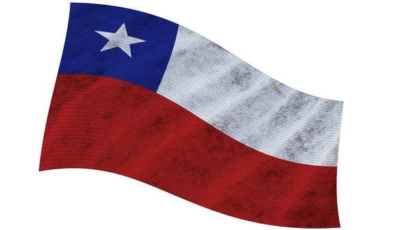 Chile Wavy Fabric Flag Illustration — стокове фото