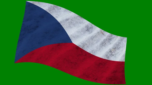 Csehország Wavy Fabric Flag Illusztráció — Stock Fotó