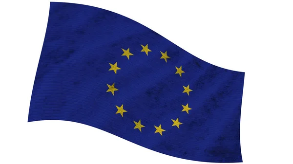 European Union Wavy Fabric Flag Illustration — Foto Stock