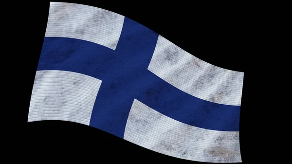 Finlandia Bandera Tela Ondulada Ilustración — Foto de Stock