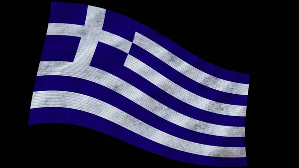 Κυματιστή Υφασμάτινη Σημαία Ελλάδα Εικονογράφηση — Φωτογραφία Αρχείου