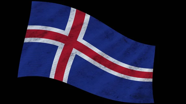 아이슬란드 Wavy Fabric Flag Illustration — 스톡 사진