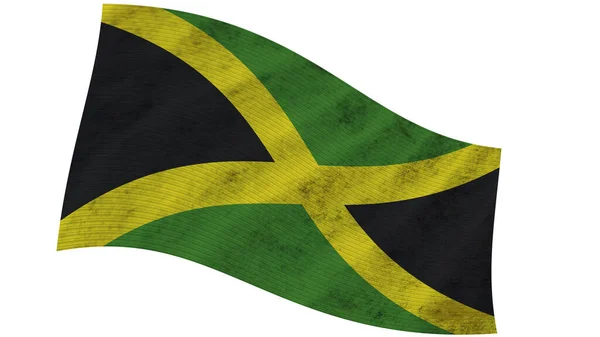 Jamaica Vågiga Tygflagga Illustration — Stockfoto