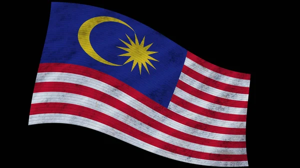 Malaysia Wavy Fabric Flag Illustration — Fotografia de Stock