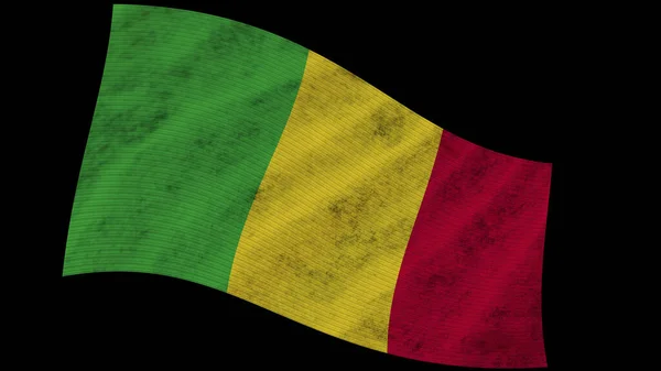 Mali Wavy Fabric Flag Illustration — Stock Photo, Image
