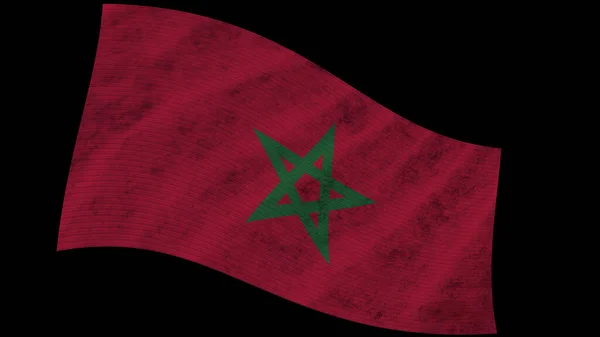 Marokko Wellenförmige Gewebefahne Illustration — Stockfoto