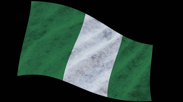 Nigeria Wavy Fabric Flag Illustration — стокове фото