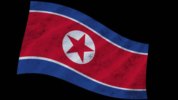 North Korea Wavy Fabric Flag Illustration — Fotografia de Stock