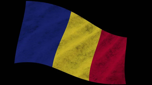Κυματοειδής Απεικόνιση Τρισδιάστατης Σημαίας Της Ρουμανίας — Φωτογραφία Αρχείου