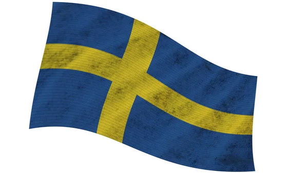 Švédsko Vlnitá Tkanina Vlajka Ilustrace — Stock fotografie