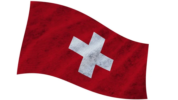 Svájc Wavy Fabric Flag Illusztráció — Stock Fotó