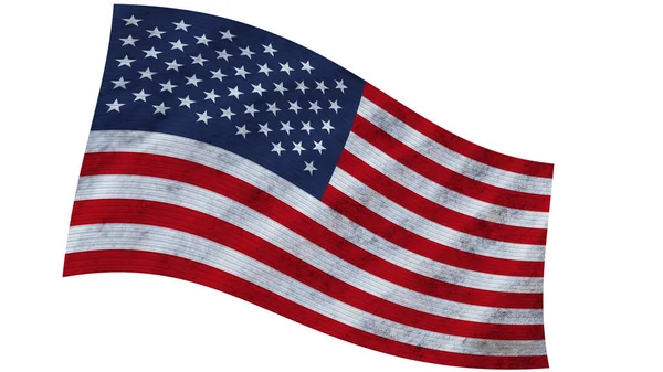 Vereinigte Staaten Von Amerika Wavy Fabric Flag Illustration — Stockfoto