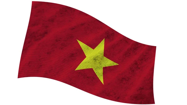 Vietnam Wavy Fabric Flag Ilustración —  Fotos de Stock
