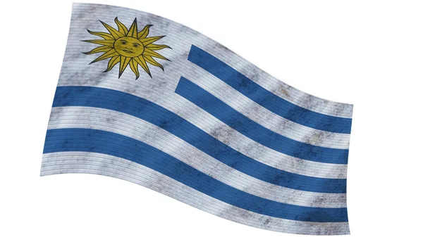 Uruguay Wavy Fabric Flag Illustration — Stok Foto