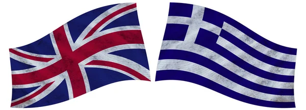 그리스와 Wavy Fabric Flag Illustration — 스톡 사진