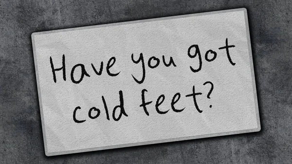 冷たい足はあるか メッセージ 3Dイラスト — ストック写真