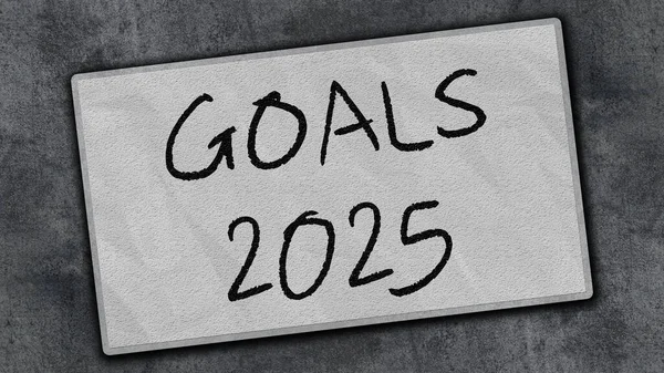 Goals 2025タイトルメッセージ 3Dイラスト — ストック写真
