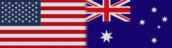 Austrálie Spojené Státy Americké Fabric Texture Flag Illustration — Stock fotografie
