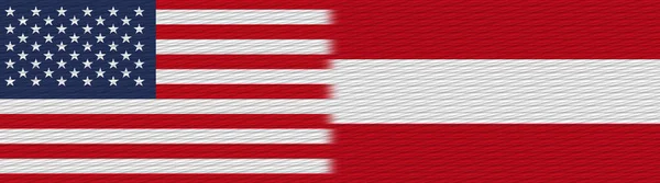 Austria United States America Fabric Texture Flag Illustration — Stock Photo, Image