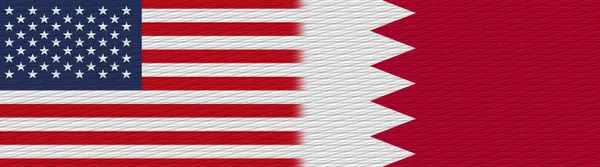 巴林和美利坚合众国织物纹理标志3D插图 — 图库照片