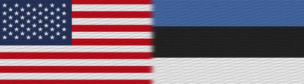 Estonsko Spojené Státy Americké Fabric Texture Flag Illustration — Stock fotografie